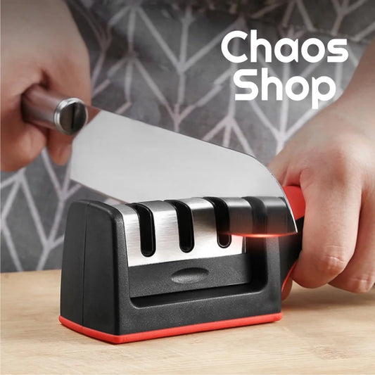 Afiador Amolador de Facas Com Base Emborrachada Faca Cerâmica 3 Estágios